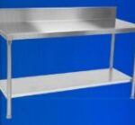 Stanless Steel Work Table With Bottom Shelf & Backsplash