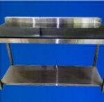 Stanless Steel Work Table With Bottom Shelf & Backsplash