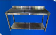 Stanless Steel Work Table With Bottom Shelf & Backsplash