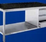 Stanless Steel Work Table With Granite Top & Drawer & Bottom Shelf